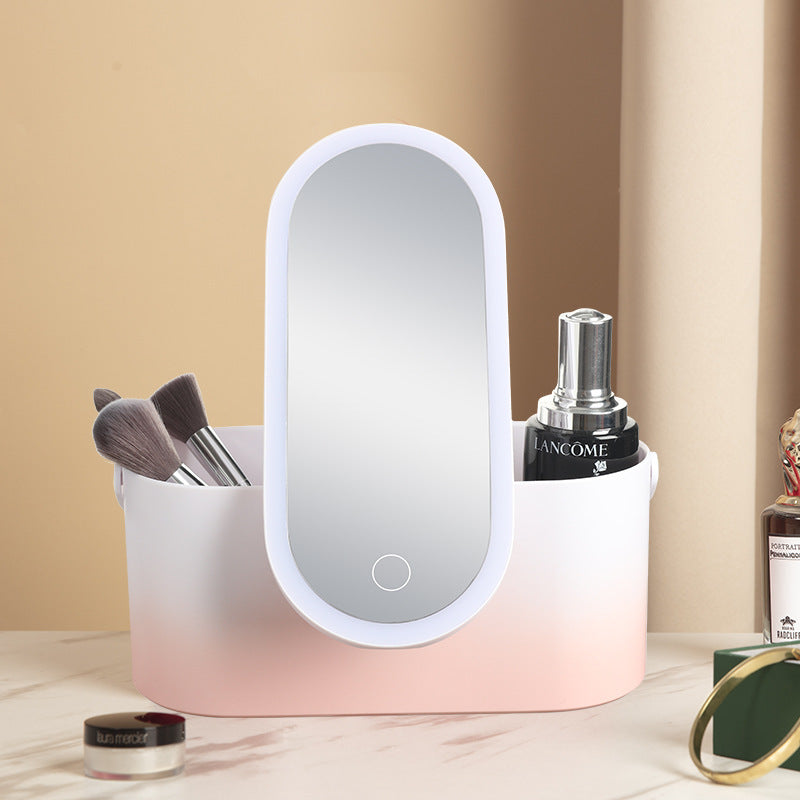 Travel LED Makeup Mirror Organizer – Rechargeable Vanity Case