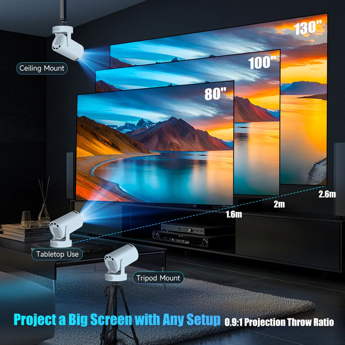 MagCubic HY300 Pro + Projector 4K 720P With 5W Speaker
