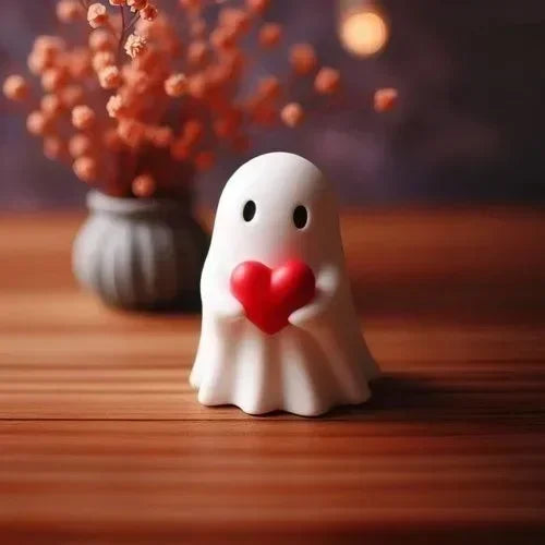 Funny Resin 8.5 inch Ghost Statue – Halloween Middle Finger Tabletop Decor