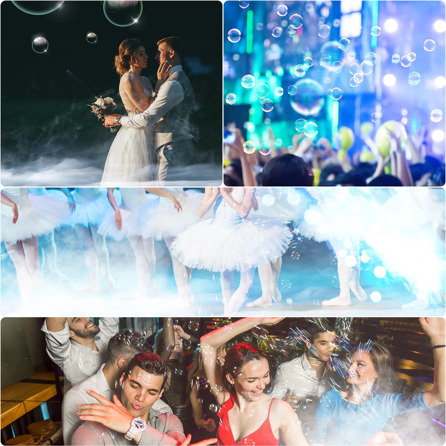 1500W RGB Smoke Bubble Machine with DMX Control – 18-LED Fog & Bubble Fogger for DJ, Party, Wedding, Halloween Stage Effects