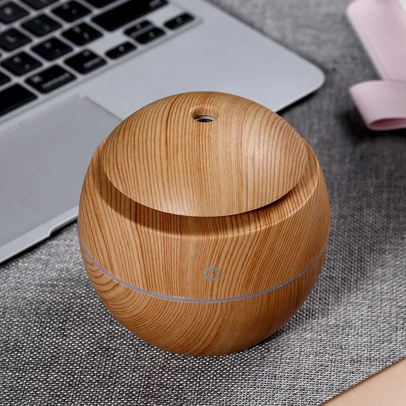 Air Humidifier Ultrasonic USB Aroma Diffuser Wood Grain LED Night Light Electric Essential Oil Diffuser Aromatherapy