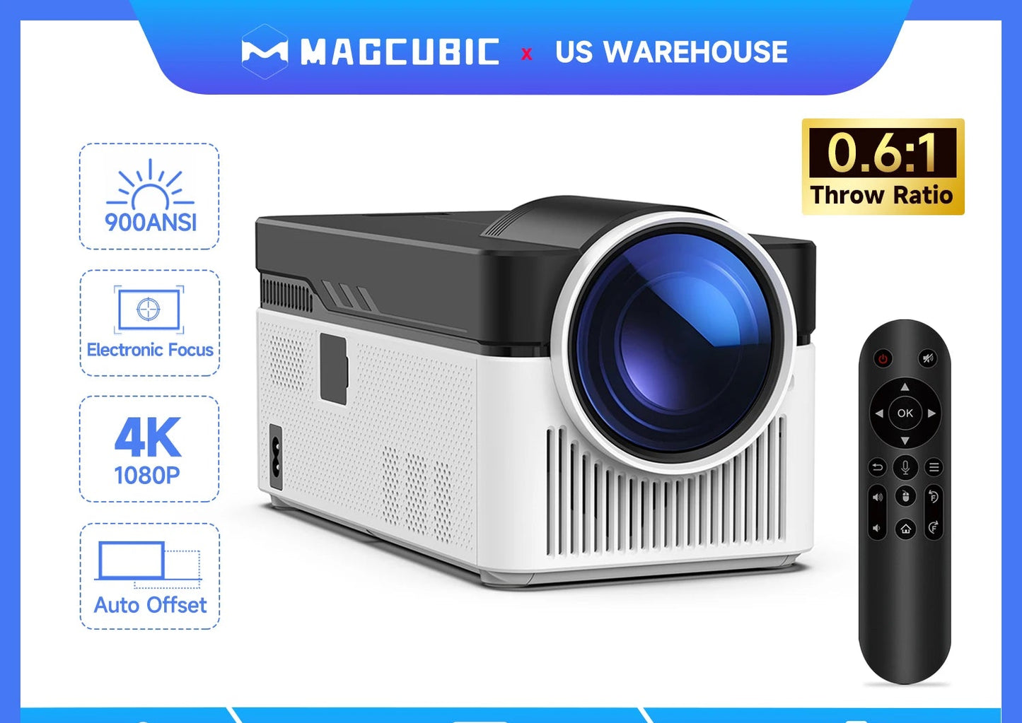 Magcubic HY450 Ultra Short Throw Projector 900ANSI 1080P