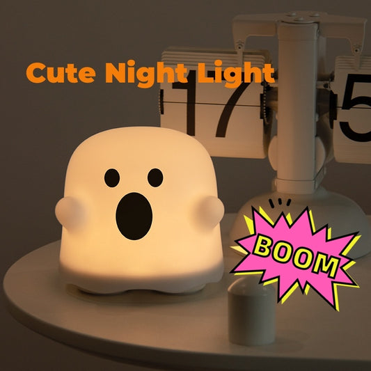 Silicone Ghost Night Light – Touch Sensor LED Halloween Lamp for Kids & Bedroom Decor