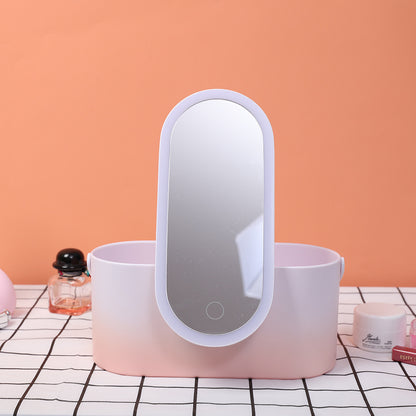 Travel LED Makeup Mirror Organizer – Rechargeable Vanity Case