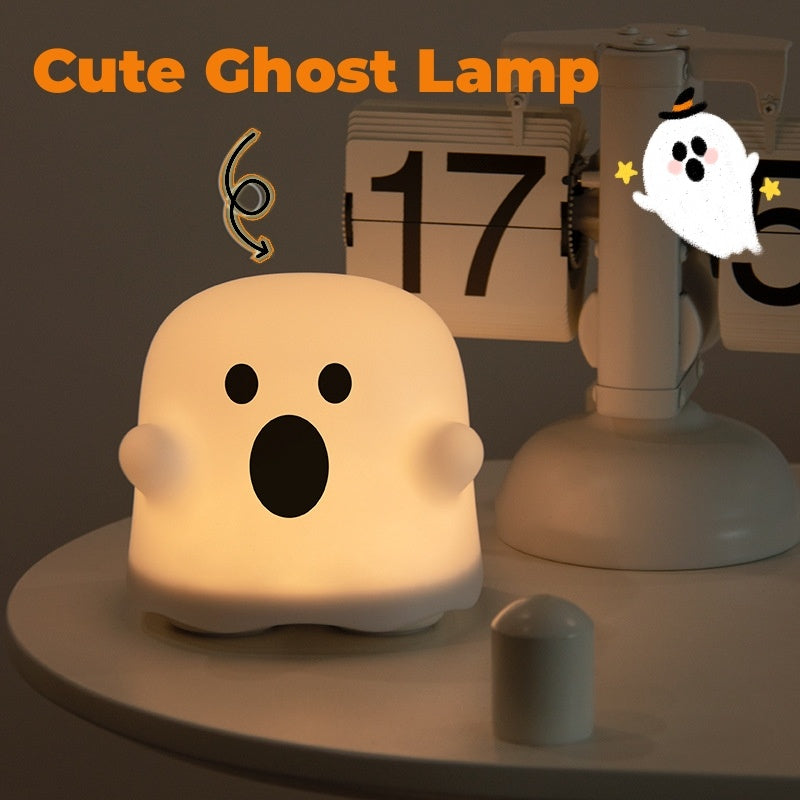 Silicone Ghost Night Light – Touch Sensor LED Halloween Lamp for Kids & Bedroom Decor