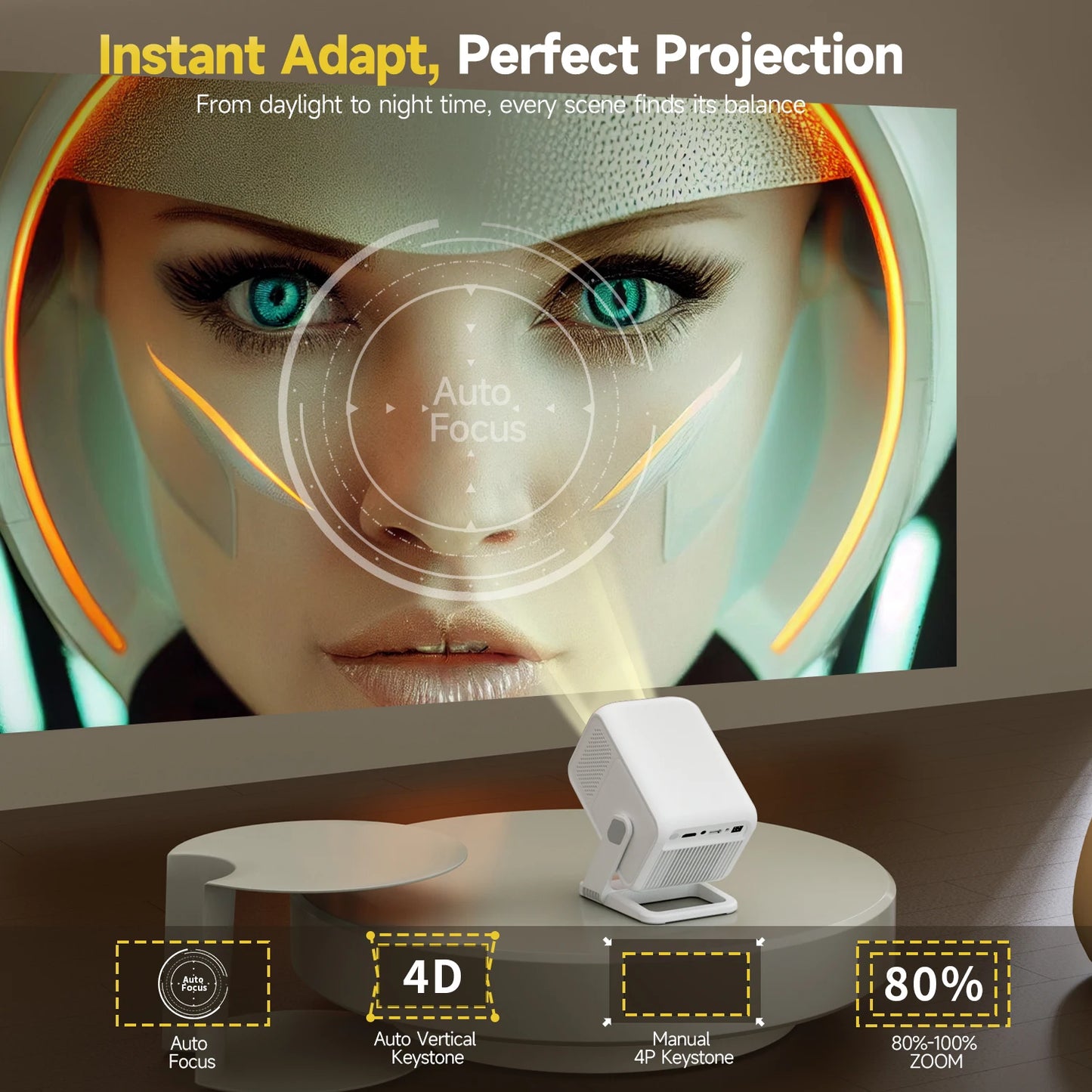Magcubic HY310X 4K Portable Projector | 420 ANSI, WiFi 6, Android 11