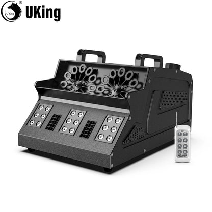 1500W RGB Smoke Bubble Machine with DMX Control – 18-LED Fog & Bubble Fogger for DJ, Party, Wedding, Halloween Stage Effects