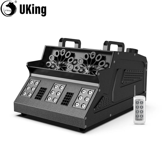 1500W RGB Smoke Bubble Machine with DMX Control – 18-LED Fog & Bubble Fogger for DJ, Party, Wedding, Halloween Stage Effects