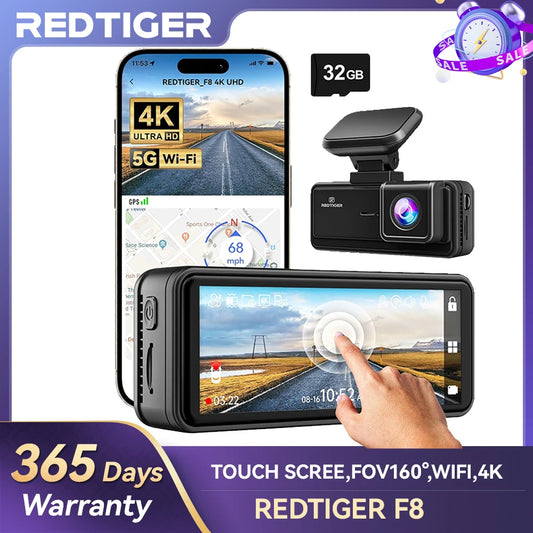 REDTIGER Dash Cam HD 4K with GPS & WiFi