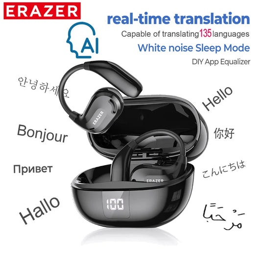 ERAZER XT66PRO Bluetooth AI Translator Earphones - Ultimate Audio Innovation