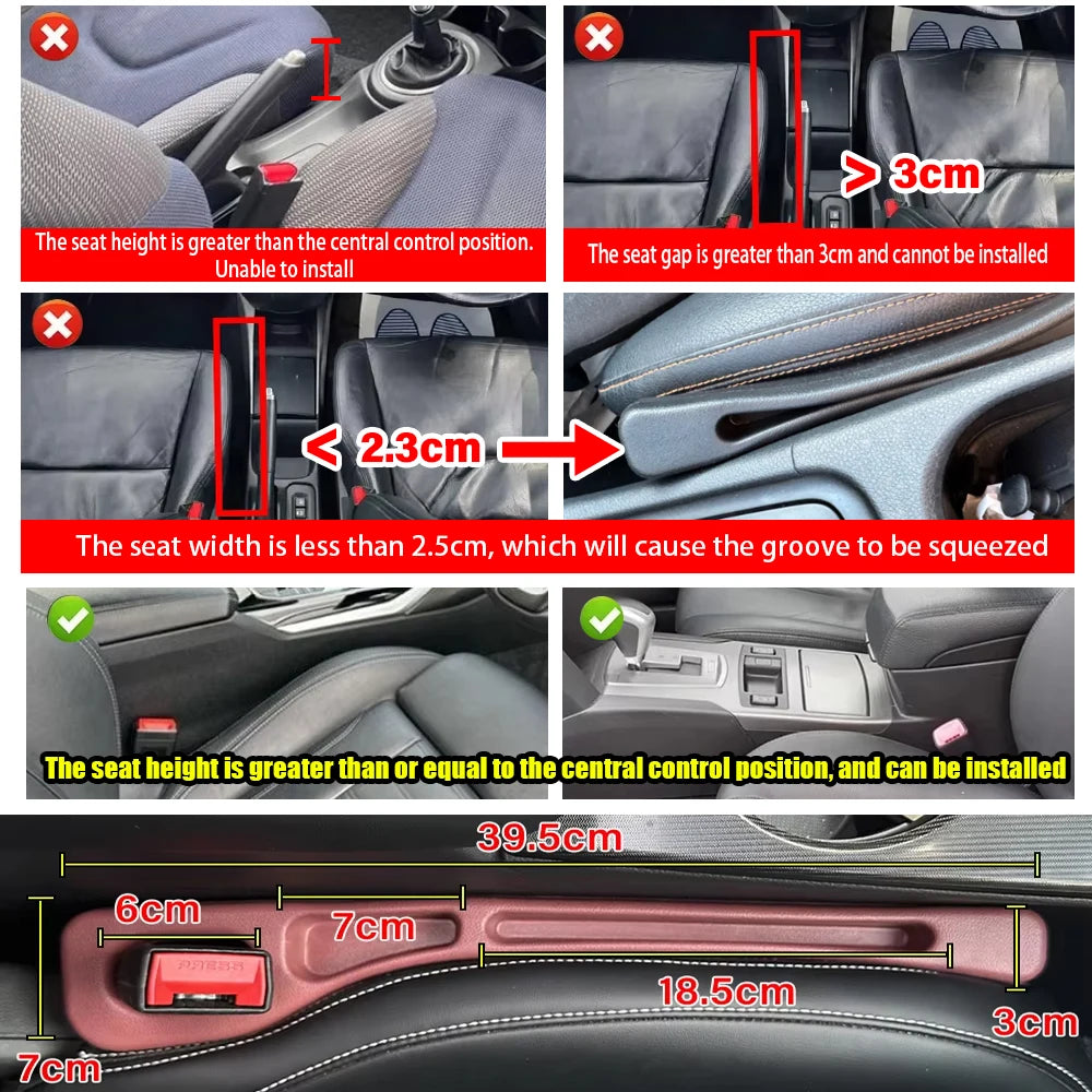 2-piece Car Seat Gap Storage Organizer