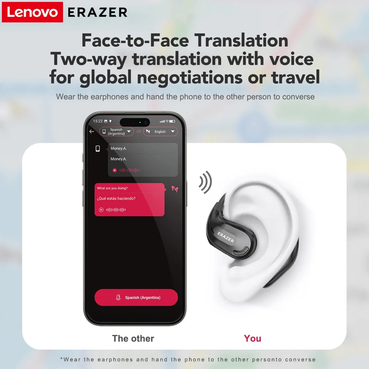 ERAZER XT66PRO Bluetooth AI Translator Earphones - Ultimate Audio Innovation
