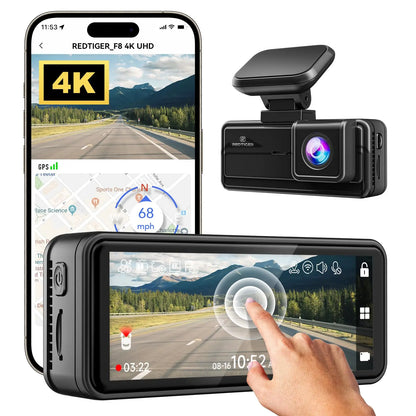 REDTIGER Dash Cam HD 4K with GPS & WiFi