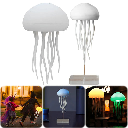3D Jellyfish Voice Control Creative Sleeping Light Lamp with Rotating Tentacles
