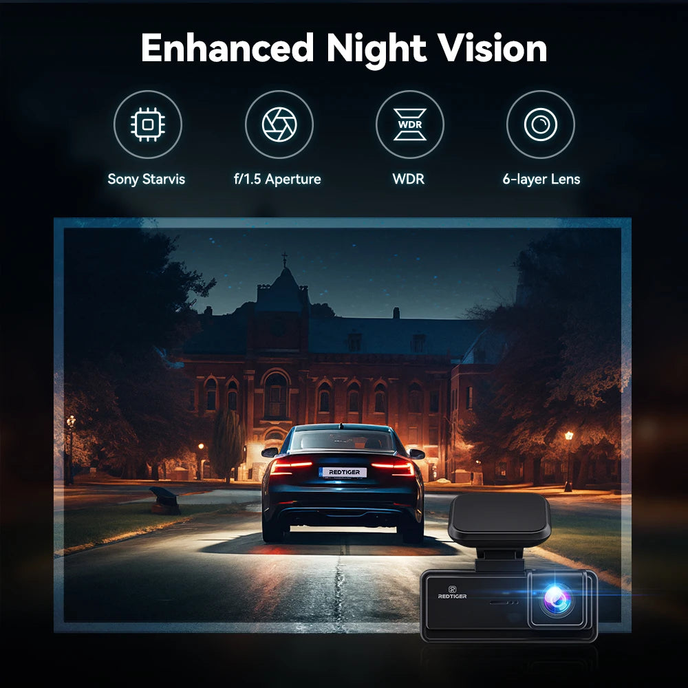 REDTIGER Dash Cam HD 4K with GPS & WiFi