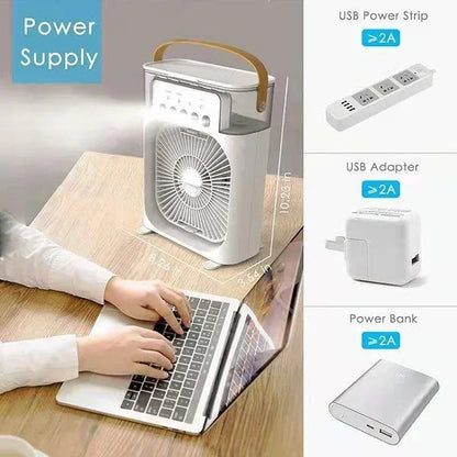 3-in-1 Mini Cooling Fan | USB Air Cooler & Humidifier