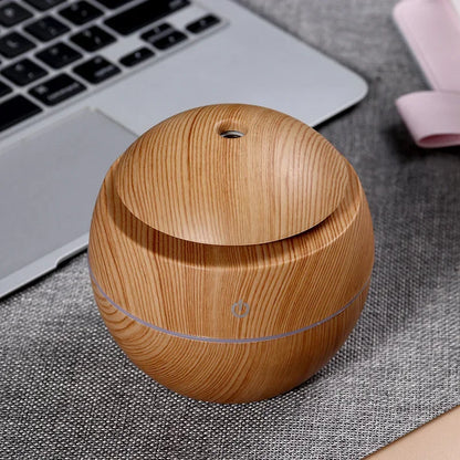 Air Humidifier Ultrasonic USB Aroma Diffuser Wood Grain LED Night Light Electric Essential Oil Diffuser Aromatherapy