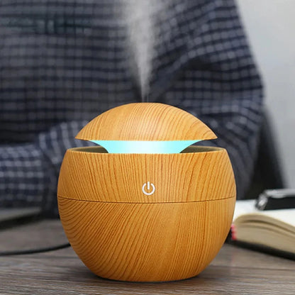 Air Humidifier Ultrasonic USB Aroma Diffuser Wood Grain LED Night Light Electric Essential Oil Diffuser Aromatherapy