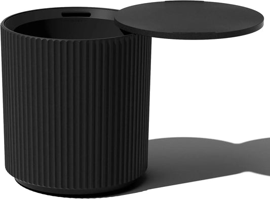 Outdoor Cooler Side Table 2-in-1 – Weather-Resistant Patio Cooler & End Table, 21″ Black