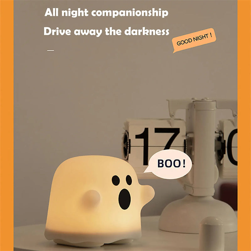 Silicone Ghost Night Light – Touch Sensor LED Halloween Lamp for Kids & Bedroom Decor
