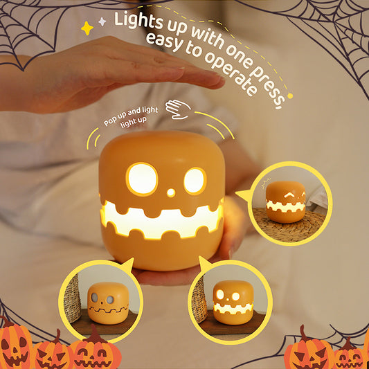 Pumpkin Lamp Halloween Night Light – Spooky-Cute Room Decor Gift